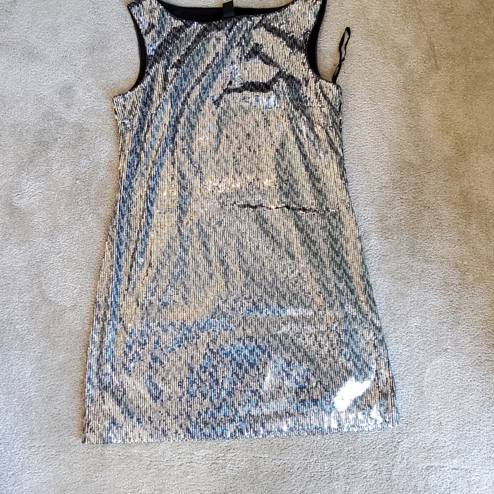 WHBM mix sequin shift mini dress M MWT